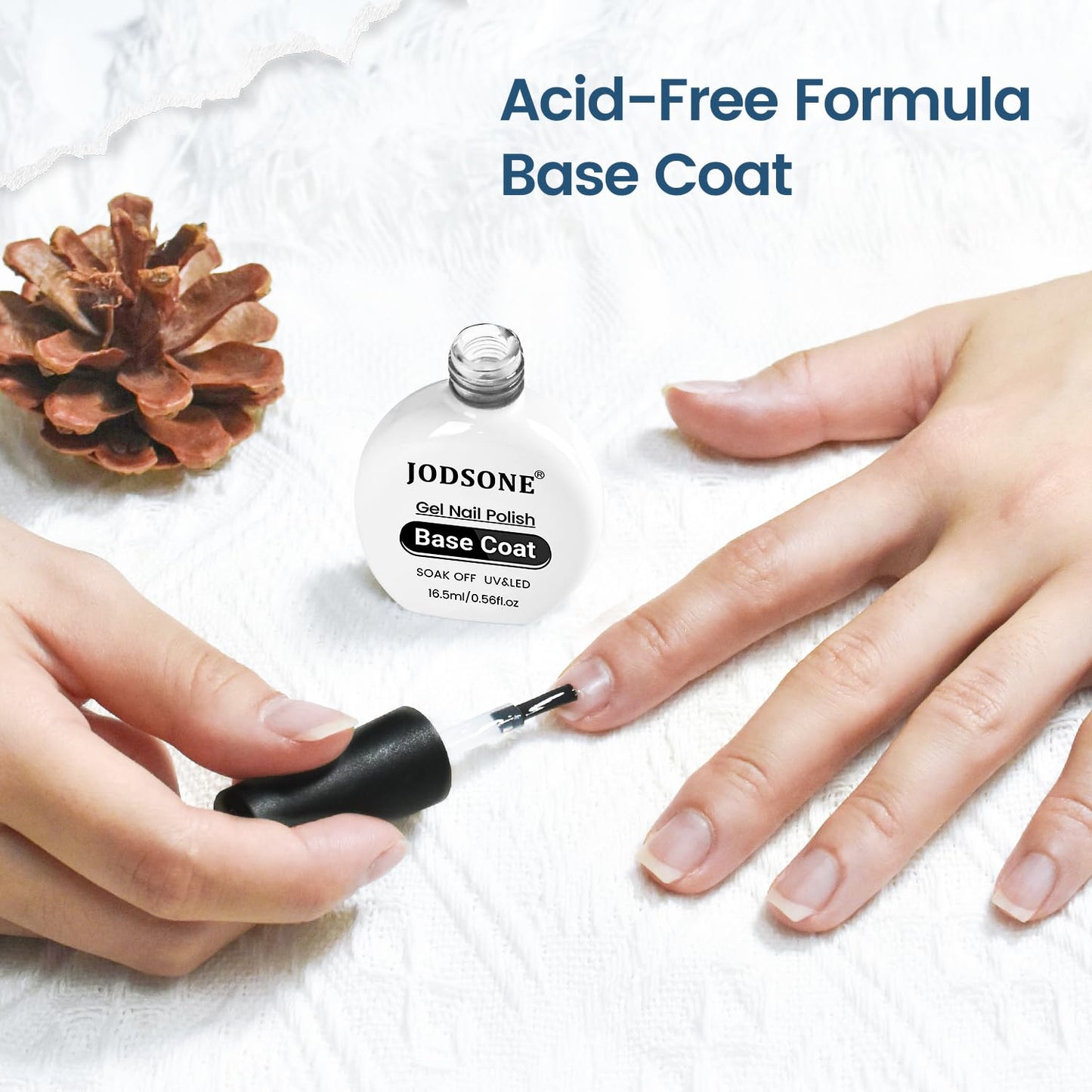 JODSONE 16.5ml Base Coat Gel No Wipe Long Lasting Streak-Free Shine Clear Base Gel Nail Polish Need U V Lamp Cured at Home DIY Nail Salon Girl Gift