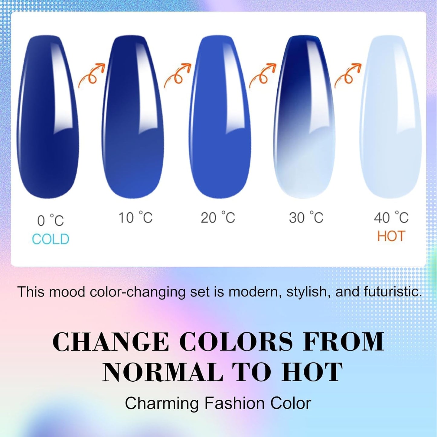 Color Dip Powder Set, 6 Colors Mood Changing Dip Powder Color Change, Glossy Nail Art Manicure DIY Salon Home Gift for Ladies (YYSDDPS-No.12-6PCS)