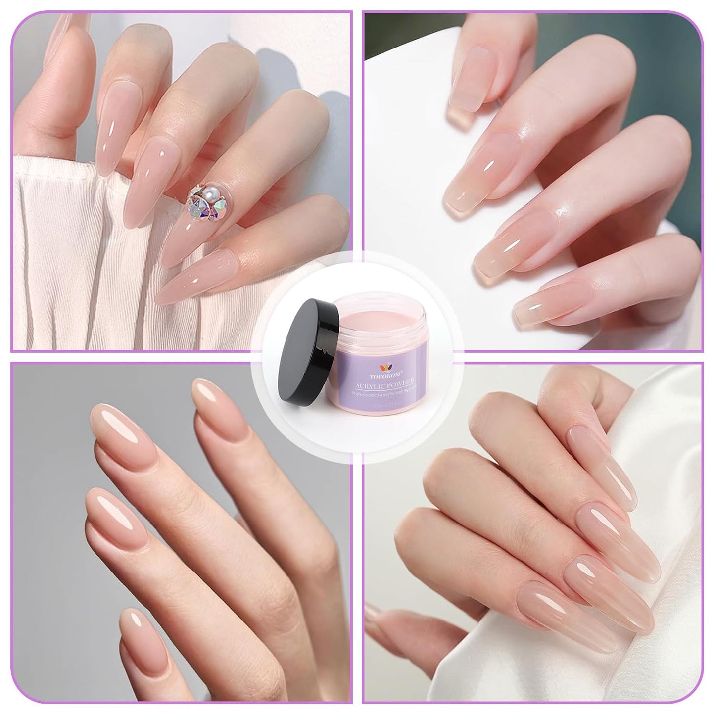 TOROKOM Dark Nude Acrylic Powder, 120g/4.23oz Acrylic Nail Powder Large Capacity Acrylic Dip Powder for Nails Acrylic Extension Powders, 3D Nail Carving, Long-Lasting, No Nails Lamp Required