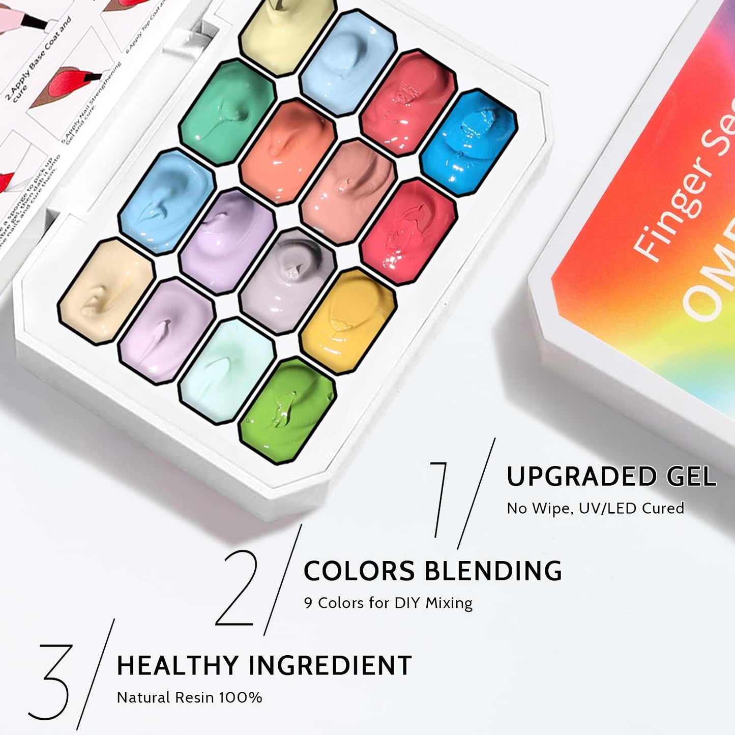 Sponge Pat Paint Nail Gel, Ombre Nails Gradient Gel Nail Blush Blooming Aura Nails Drawing Stripper Floral Painting DIY Nail Art, No Wipe, UV/LED Curing (16 Colors G)