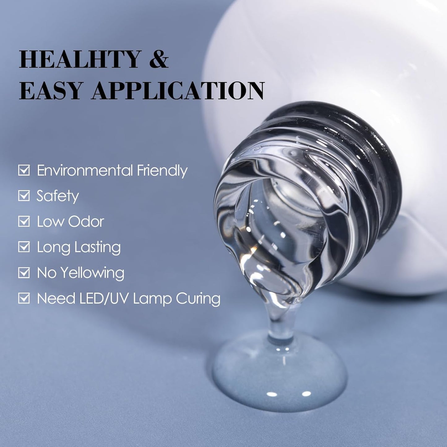 ADHERE Matte Gel Top Coat 15ML,No Wipe Matte Top Coat Soak Off LED Nail Lamp Gel Nail Polish Matte Finish，Long-lasting for Nail Art DIY Home Nail Salon