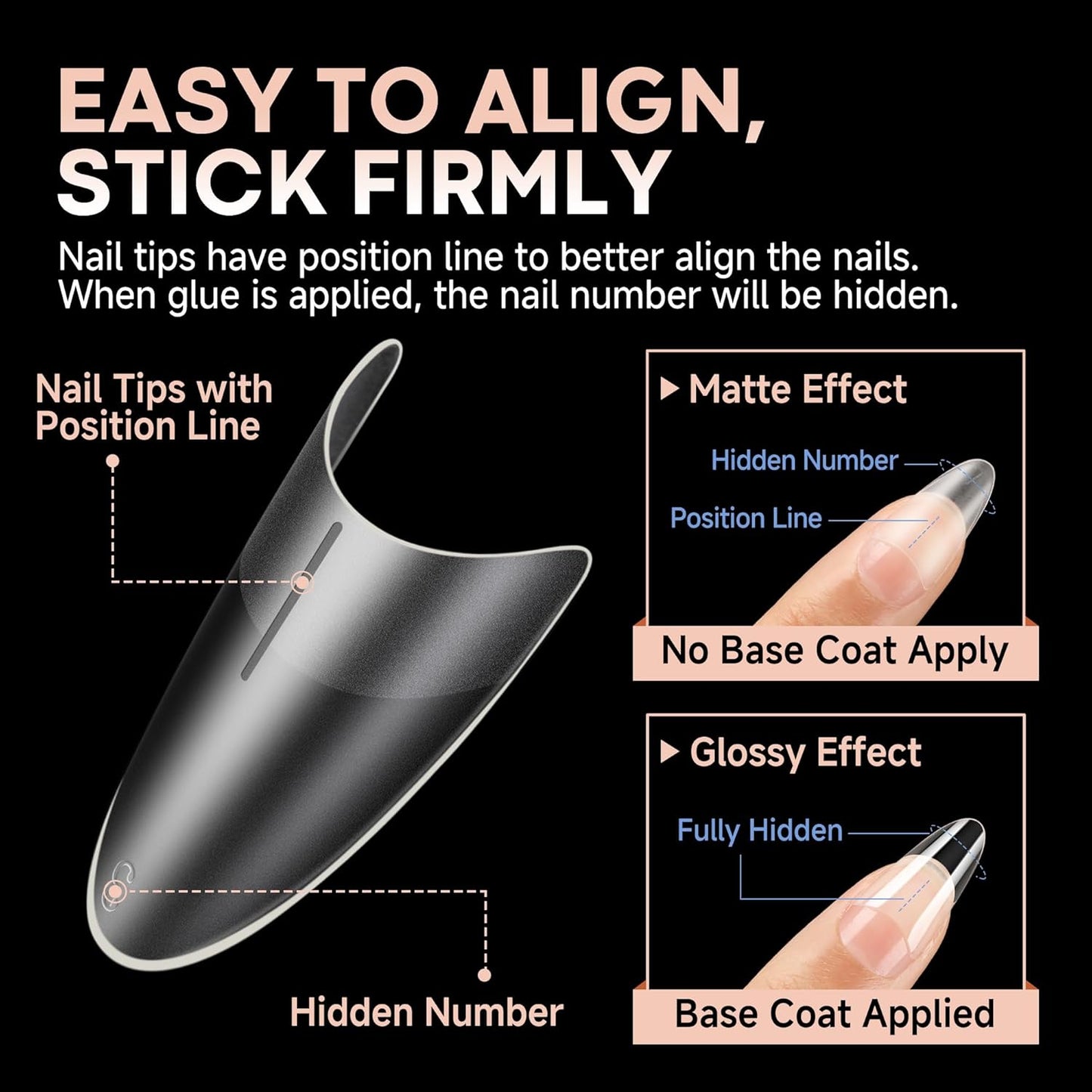 UNA GELLA Medium Almond Gel Nail Tips: Full Matte Almond Shape Nail Tips Half Cover 216pcs Medium Almonds Press On Nails DIY Salon for Fake Acrylic False Nails 12 Sizes, Saving Design Gelly Tips