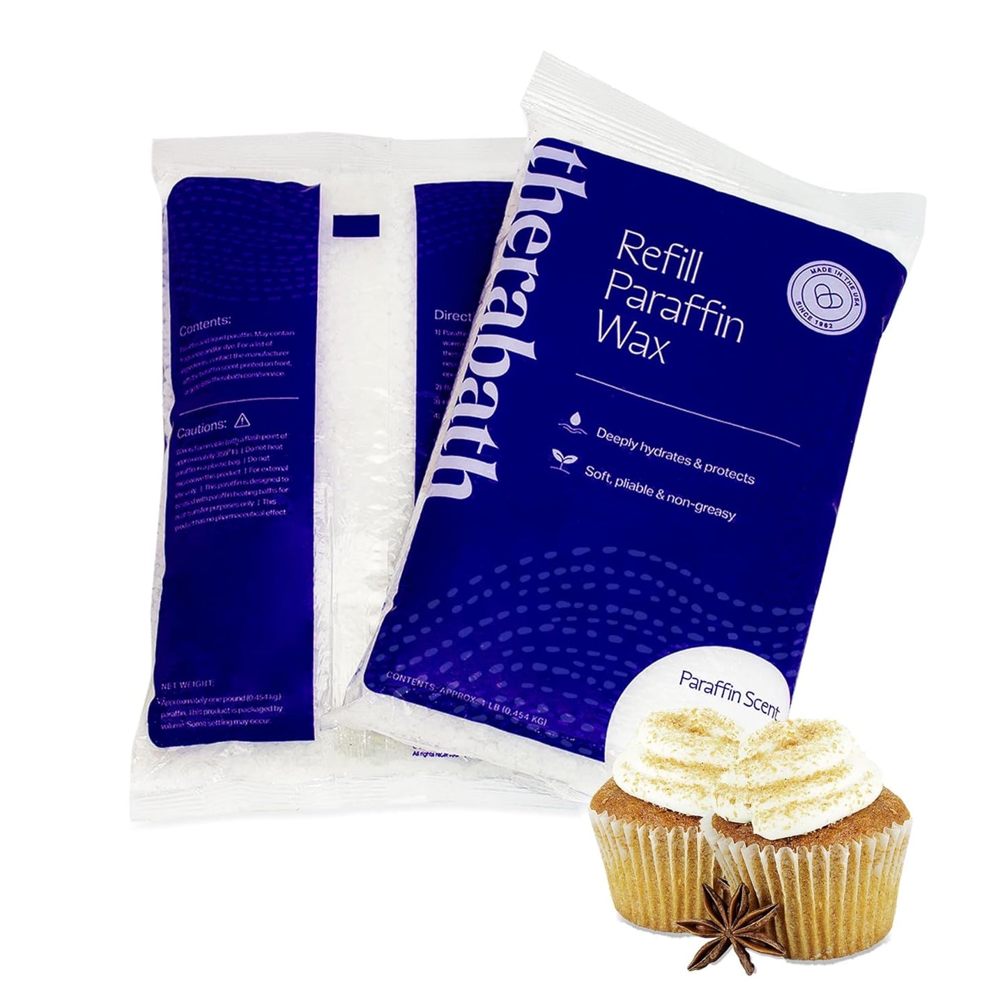 Therabath Paraffin Wax Refill - Thermotherapy - Use to Relieve Arthritis Discomfort, Stiff Muscles, & Dry Skin - For Hands, Feet, Body - Deeply Hydrates & Protects - Made in USA, 6 lb. Pumpkin Cupcake