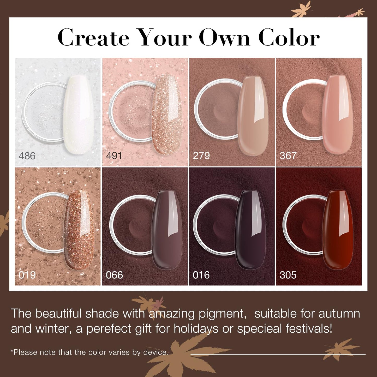 AZUREBEAUTY Dip Nails Powder Starter Kit 8 Colors with Nail Sticks Nude Brown Giltter Shimmer Set Nail Art Base Glossy Matte Top Coat Activator Essential Liquid Manicure DIY Salon 30 PCS