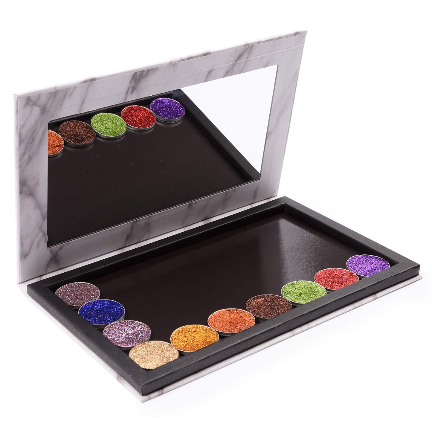 Magnetic Palette Marble Empty Makeup Palette with Mirror for Eyeshadow Lipstick Blush Powder (White)