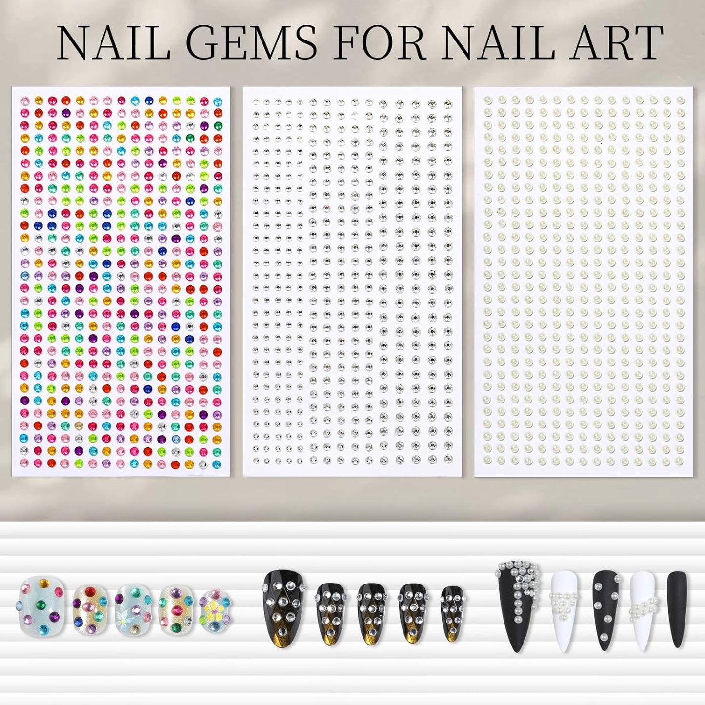 FANDAMEI Nail Decals, 7 Sheets 5D Embossed Flower Nail Stickers, Nail Stickers for Nail Art, 10 PCS Self-Adhesive Nail Art Sticker, Floral Nail Decorations for Girls, Women