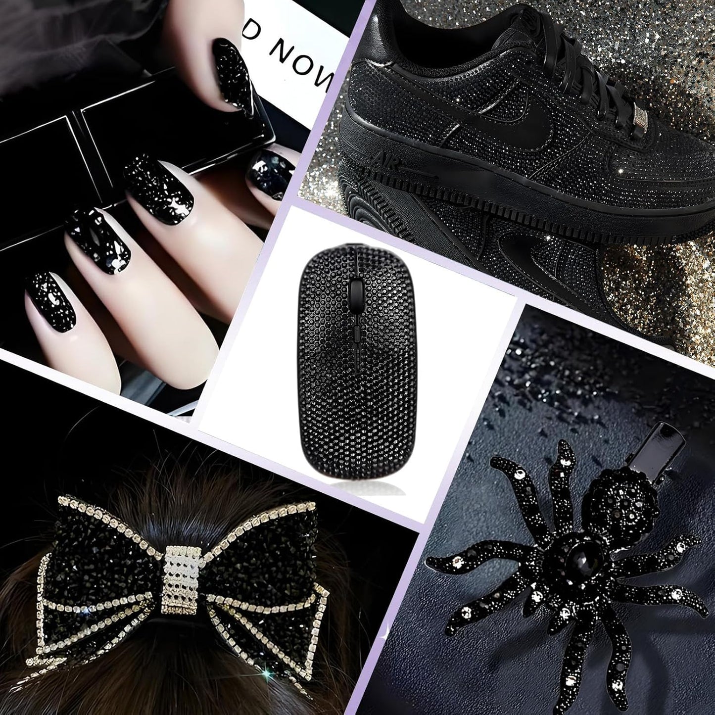 2000PCS SS12 Flatback Rhinestones | 12-Facet Diamond-Cut Glass Gems for Nail Art, Clothing, DIY Crafts |Glue-On Decoration Stones with Silver Backing(Jet Black)