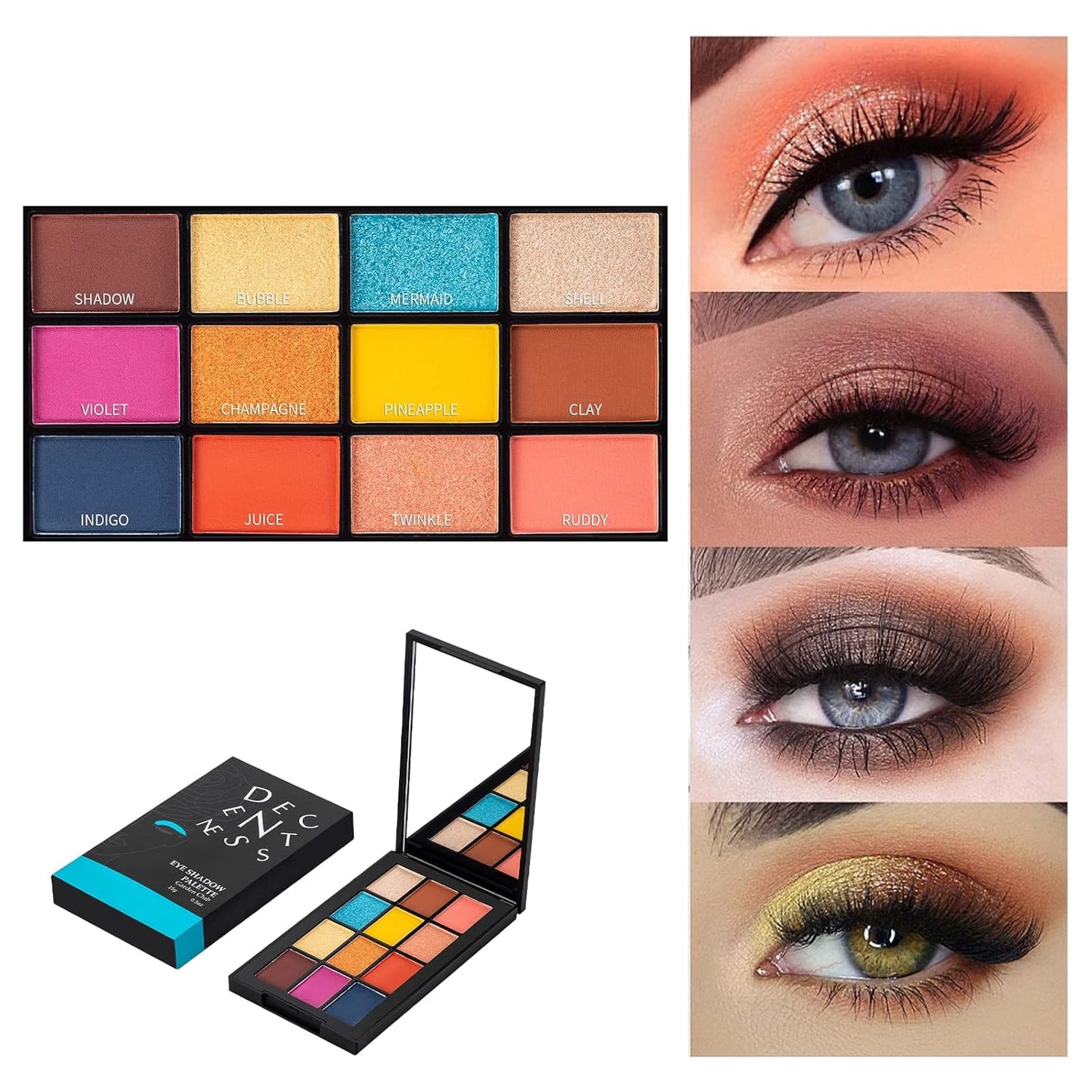 12 Colors Eyeshadow Palette Makeup Shades Nude Matte Shimmer Glitter Pigment, Pro Long Lasting&Waterproof Highlighting Makeup Palette,Ideal Gift(Garden Club)