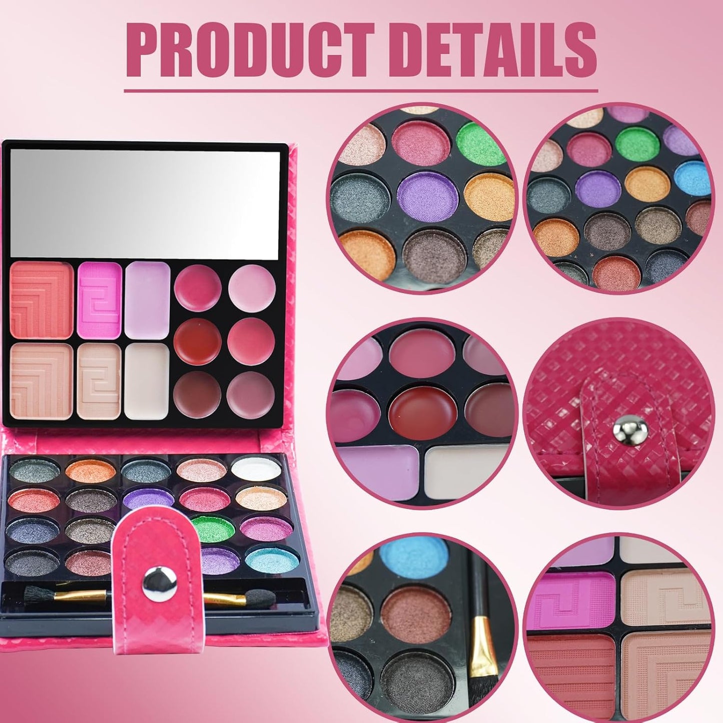 All-in-one Holiday Makeup Gift Set | Full Makeup Kit for Women Essential Starter Bundle Include 20 Highly Pigmented Shimmer Eyeshadow Palette,3 Blush,3 Face Powder, 6 Lipgloss, Brush