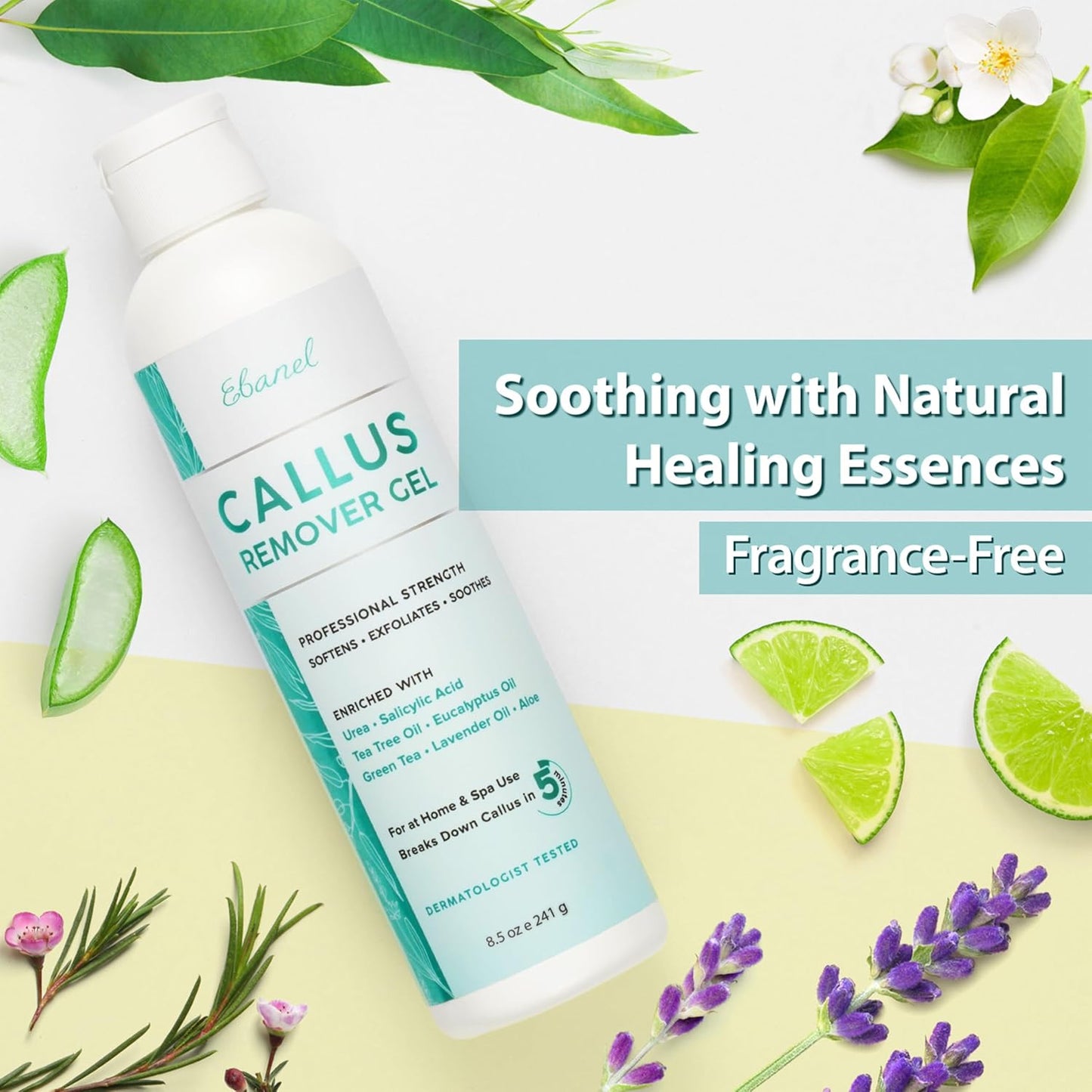 Ebanel Set of Professional Callus Remover for Feet, and Urea Cream 40% Plus Salicylic Acid 2%, Heel Foot Callus Remover Gel Exfoliator Dead Skin Cuticle Removal Toenail Softener Keratolytic Pedicure