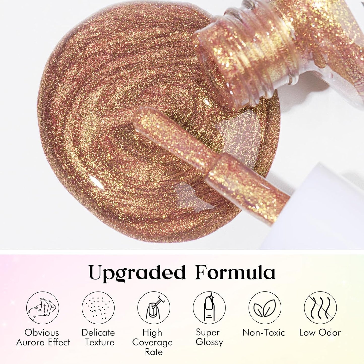 MIZHSE Quick Dry Nail Polish Set: Mermaid Pearl Nail Polish 6 Colors, Aurora Effect Nail Lacquer Non Gel Air Dry Fast, White Green Brown Pink Colors Nail Art Manicure Home Gift