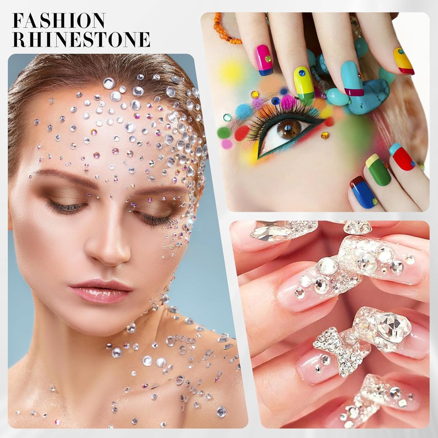 Novani Clear Rhinestones 1440pcs Flat Back Round Rhinestone Style 2088 Sparkly Crystal Gemstones for Nail Art and Crafting SS20,4.6-4.8mm