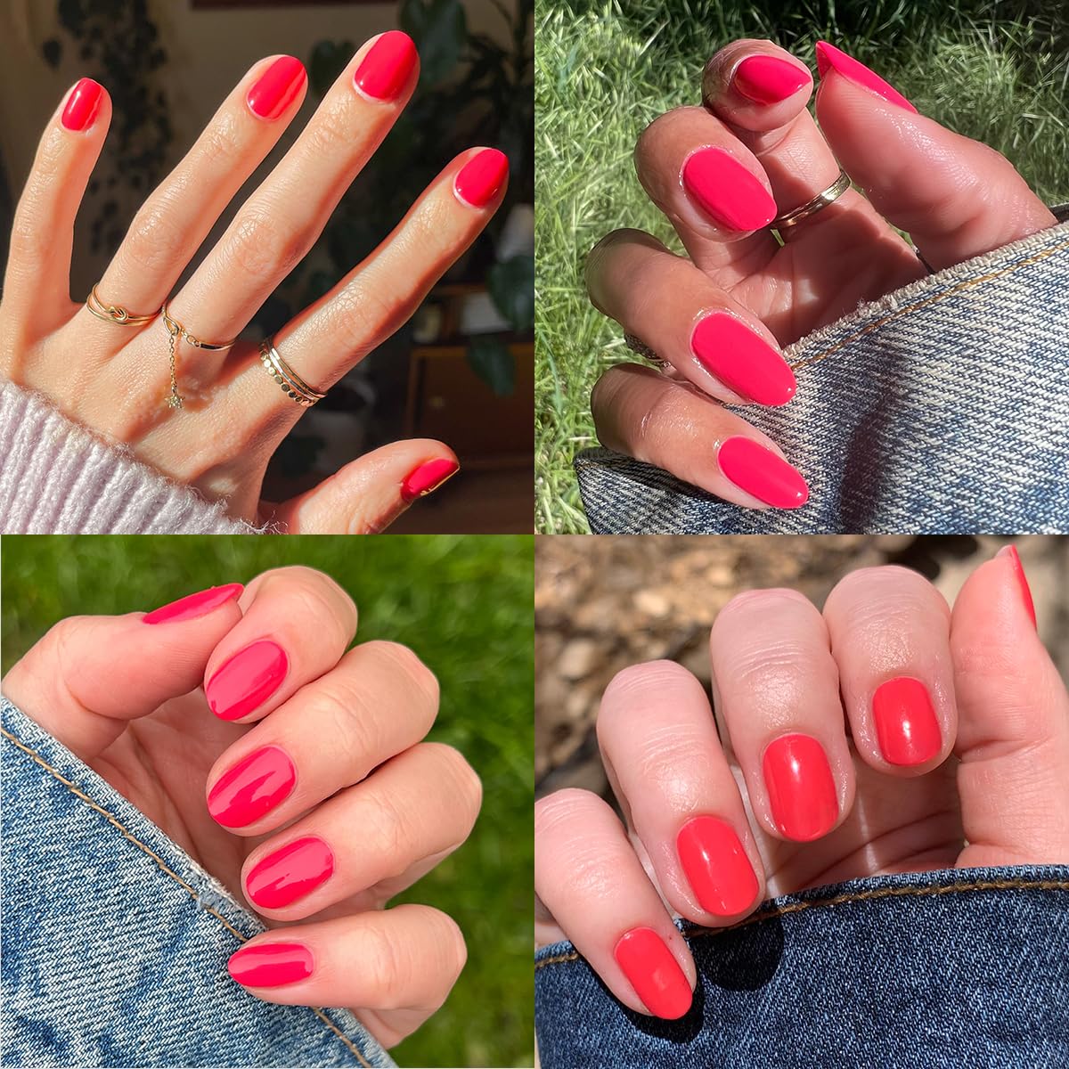 Olive & June Quick Dry Nail Polish | Instant Fast-Drying Smudgeproof Color | 15-free Vegan Cruelty-Free Formula | Lasts up to 5 Days | Salon-Quality Manicure Pedicure at Home |Pomodoro Tomato Red-Pink