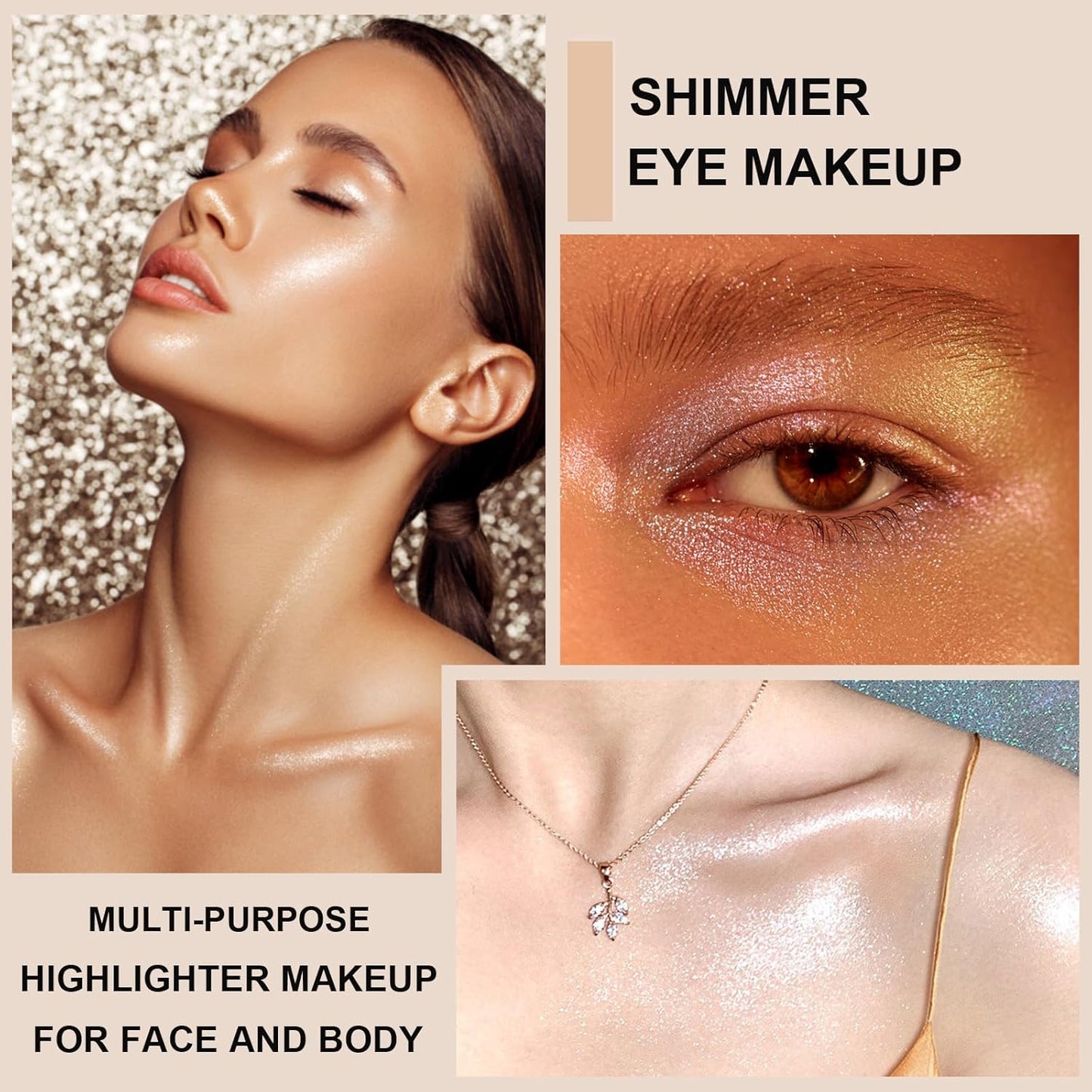 Face Highlighter Palette with Mirror, 8 Colors Glitter Eyeshadow Palette, Diamond Shimmer Glow Contour Palette for Face Highlighters & Luminizers, Long Lasting, Makeup Brush Include