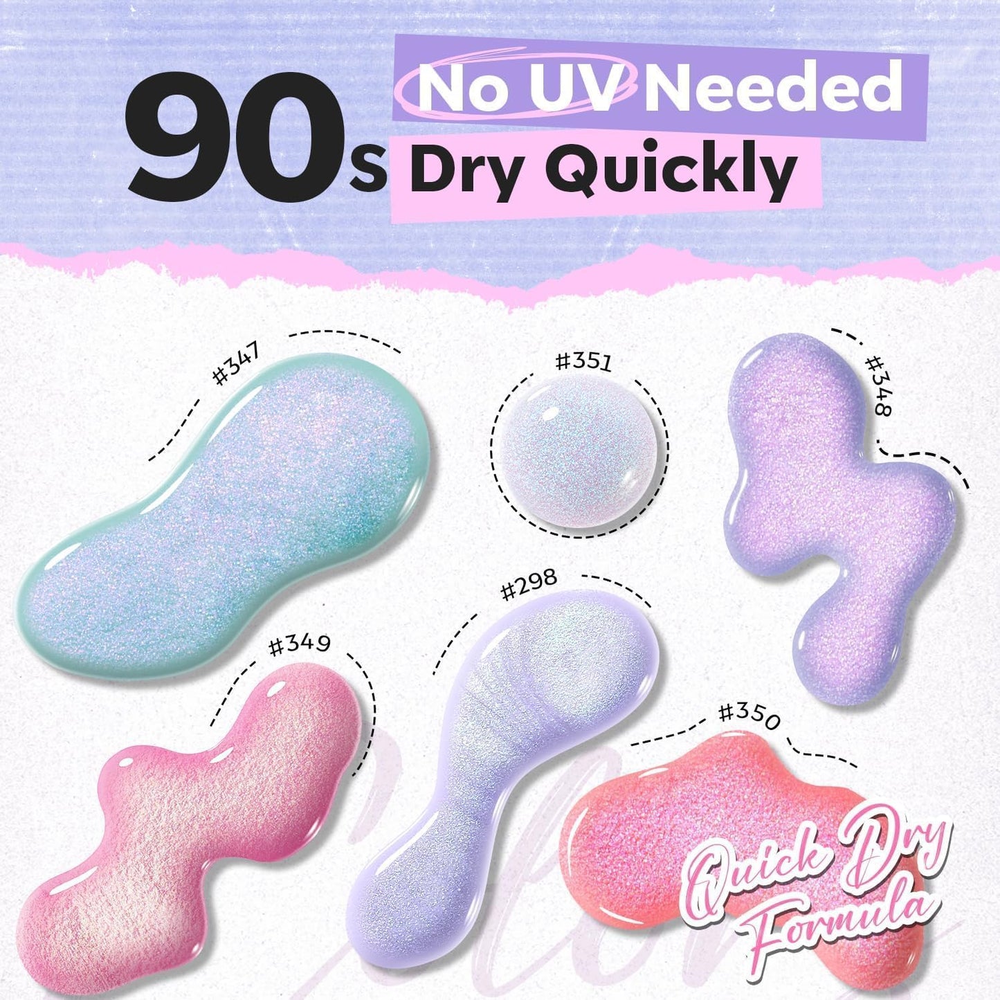 modelones Nail Polish Set, 6 Colors Chrome Pearl Shimmer Pink Purple White Aurora Iridescent Green Quick Dry Nail Polish Kit Gifts for Women 2025 Salon DIY Manicure Kit