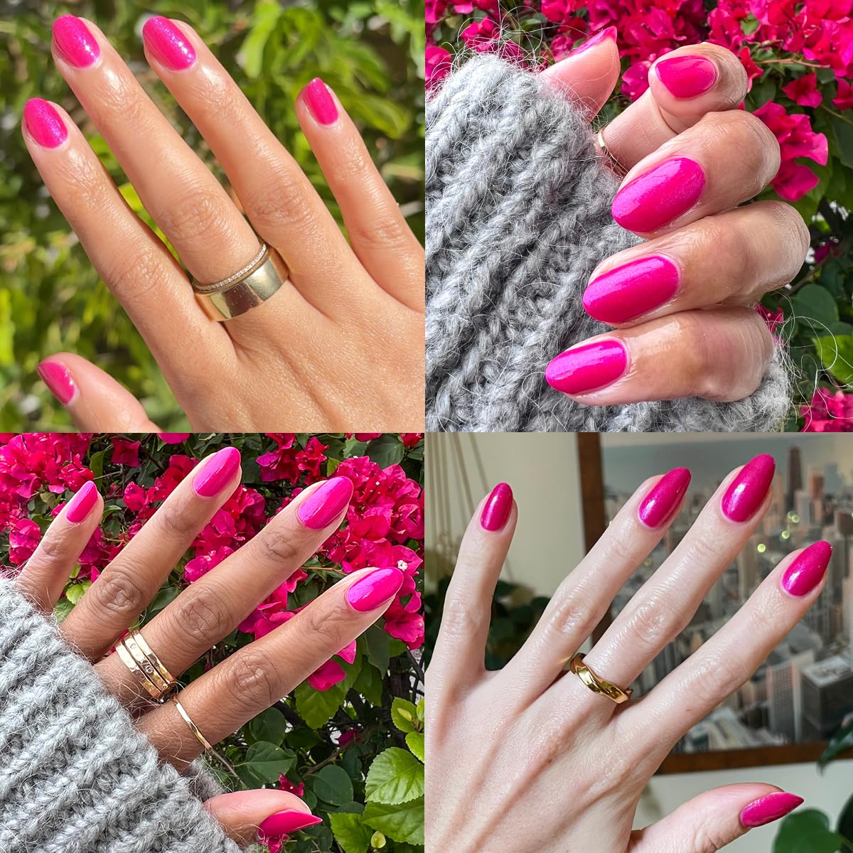 Olive & June Long Lasting Nail Polish | Plump Gel-Like Finish No Lamp Needed | Lasts up to 10 days | Salon-Quality at Home | 15-Free, Vegan Cruelty-Free Chip-Resistant | Lily Blooms Shimmering Magenta