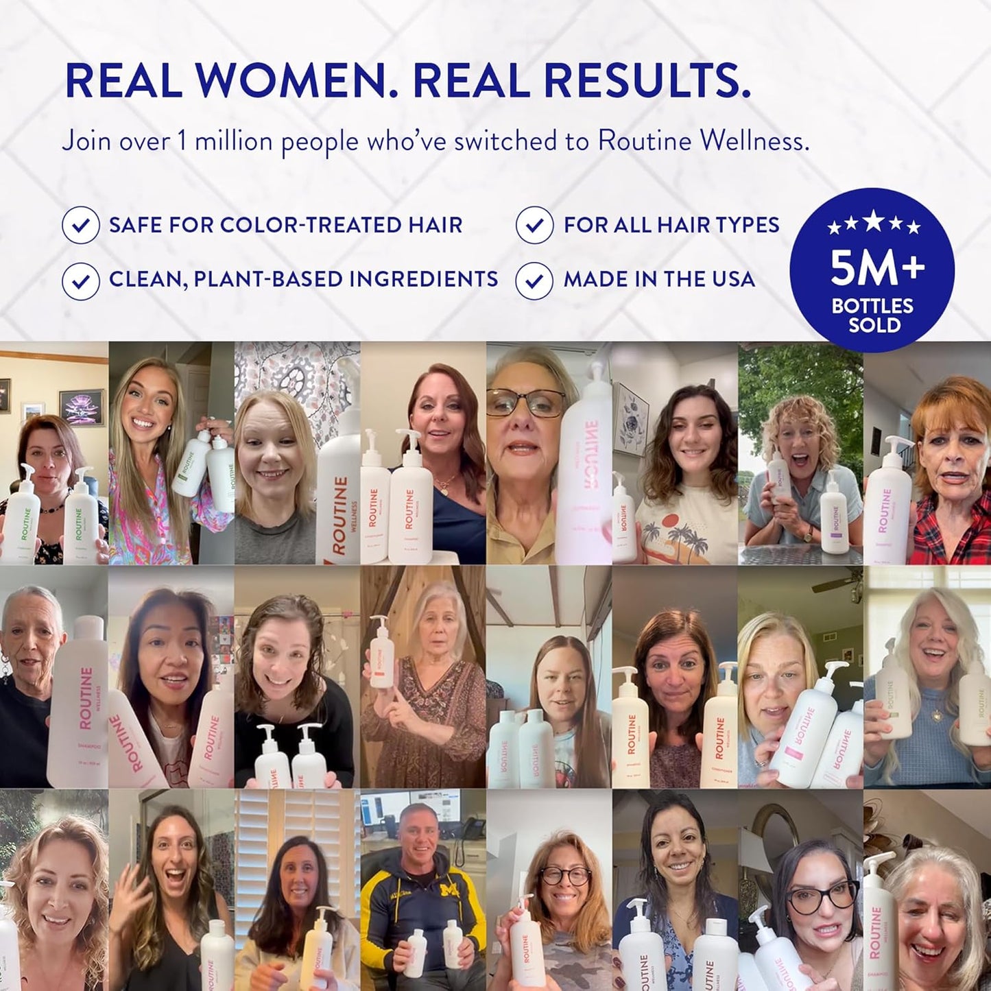 Routine Wellness Anti-Thinning Shampoo for Thinning Hair - Biotin DHT Blocker Women & Men - Color Safe Shampoo for Hair Loss & Healthy Hair - Citrus & Lemon Blossom 14oz